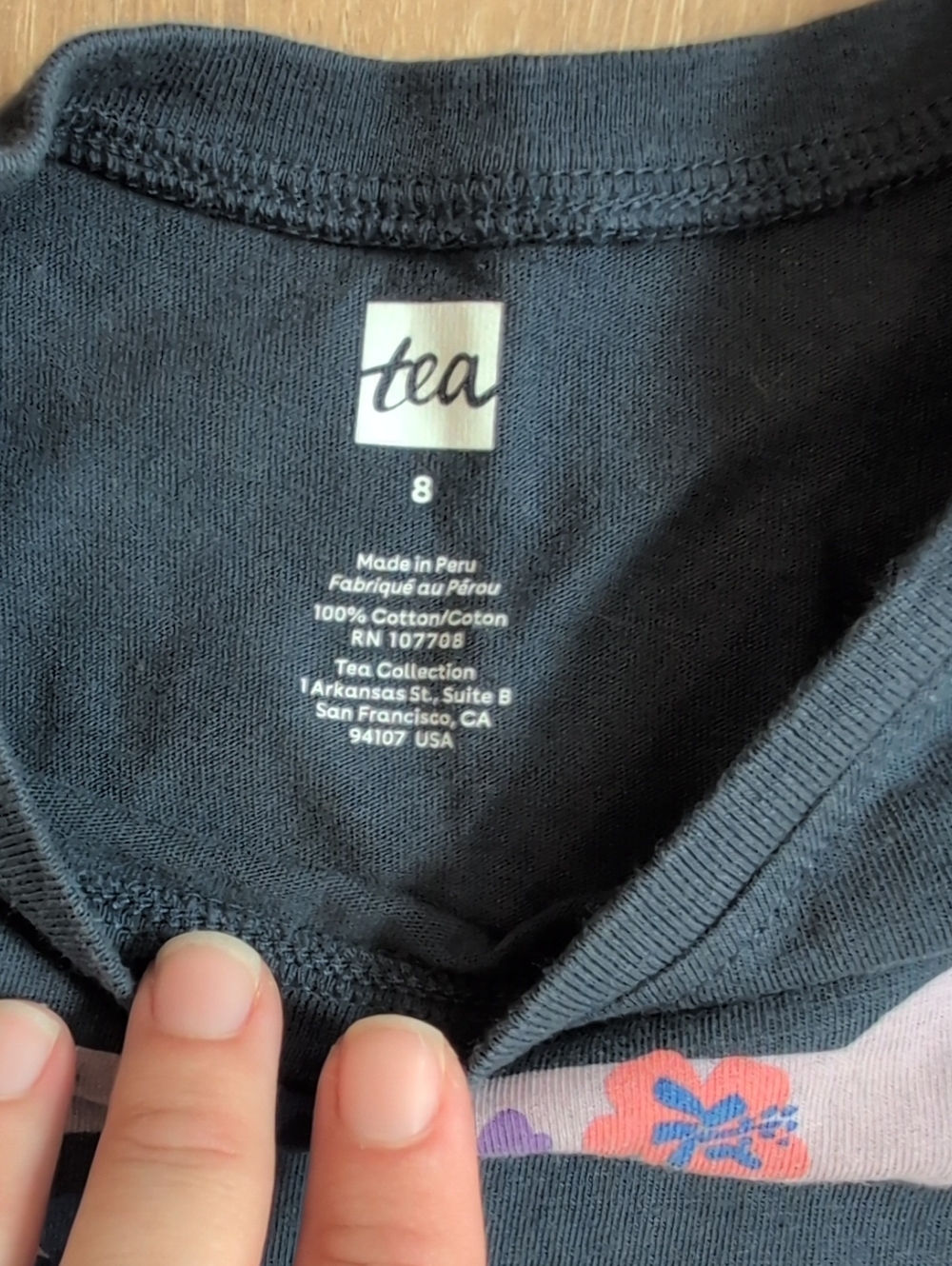 Tea Collection Graphic Tee With Pink Floral Snake - Picture 2 of 2